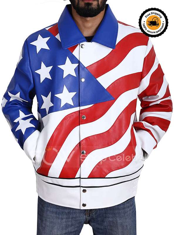 American Flag Vanilla Ice Leather Jacket-shopcelebswear