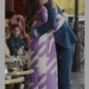 Emily In Paris S03 Lily Collins Purple Trench Coat