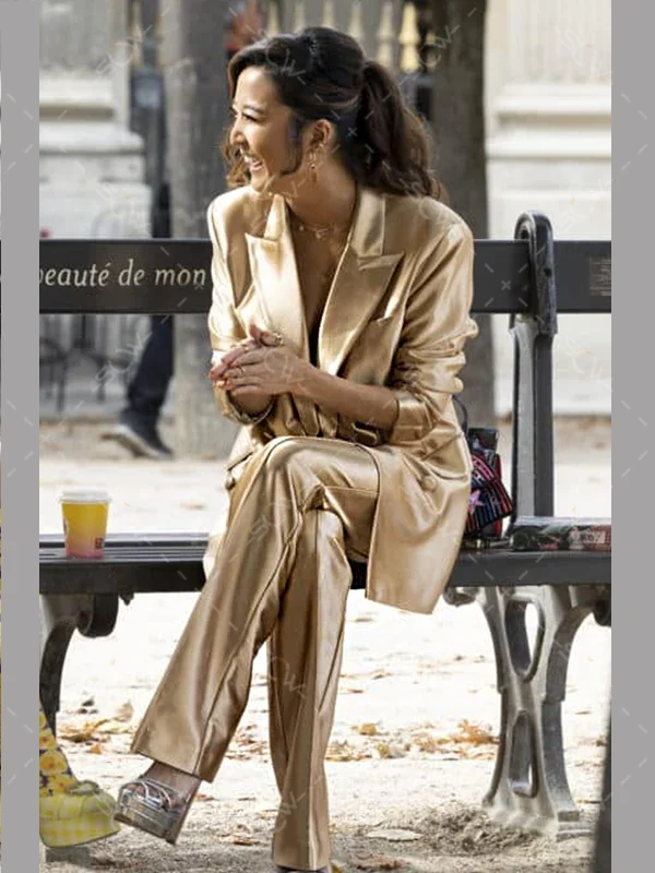 Emily In Paris S03 Mindy Chen Golden Blazer