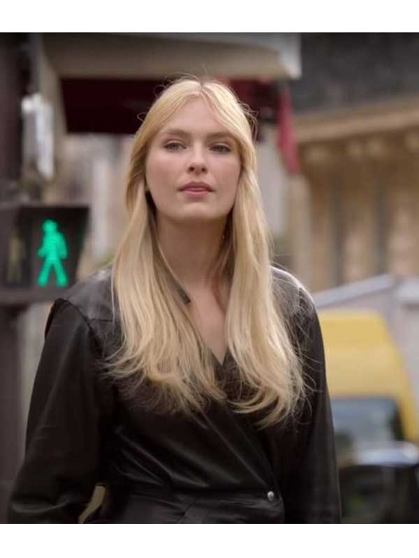 WornOnTV: Camille's black leather wrap dress on Emily in Paris, Camille  Razat