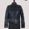 Manifest S04 Michaela Stone Leather Jacket Front