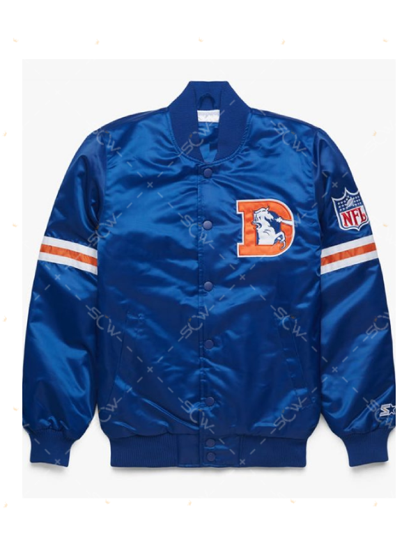 G III Denver Broncos NFL Varsity Bomber Jacket Blue & Black Mens Size XL  NWOT