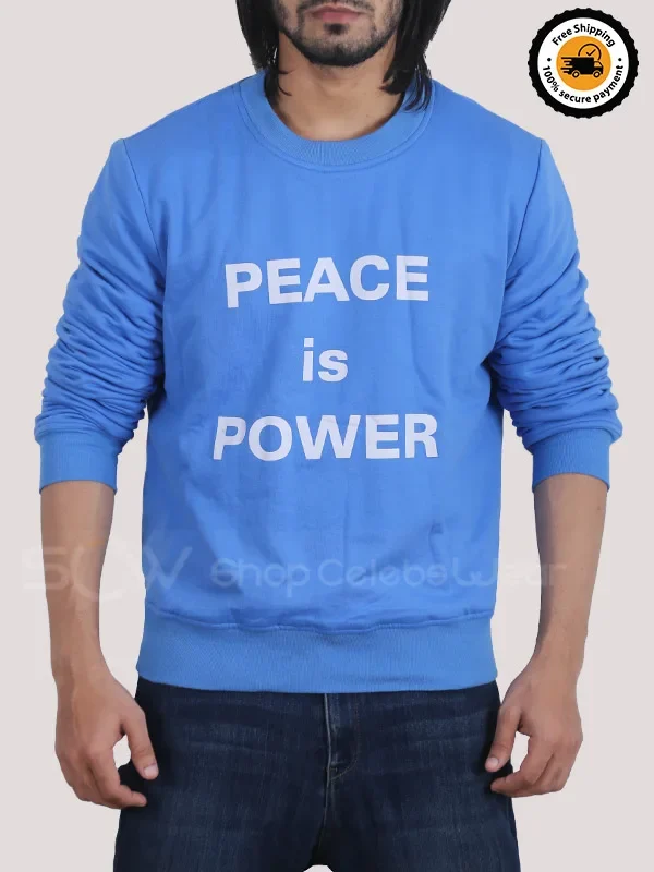 Peace is Power Blue Sweatshirt Front