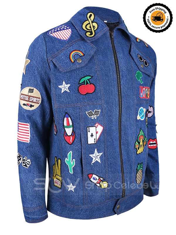 Taron Egerton Rocketman Patched Denim Jacket