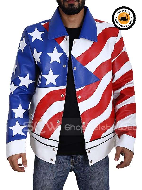 American Flag Vanilla Ice Leather Jacket-shopcelebswear