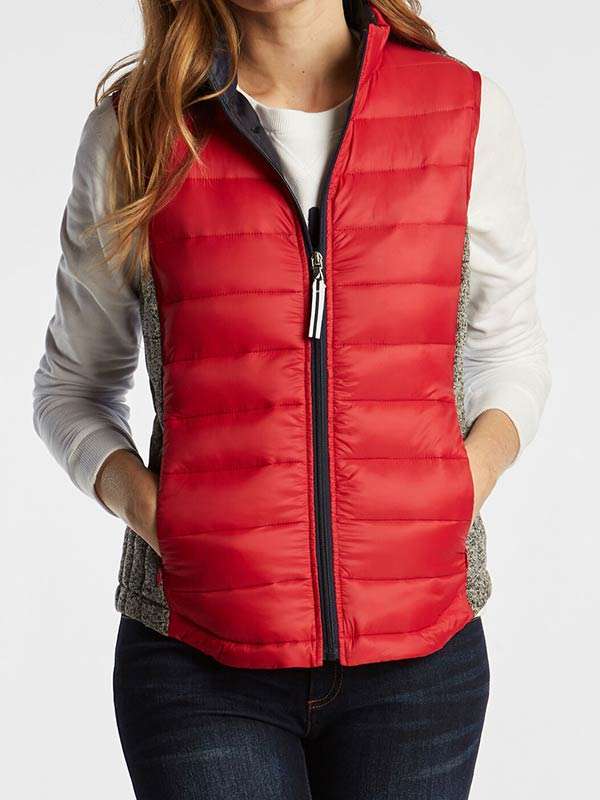 Red puffer sales jacket vest