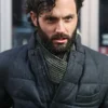 You S04 Joe Goldberg Gray Puffer Jacket