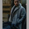 Power Book II Ghost S03 Tariq St Patrick Gray Shearling Coat