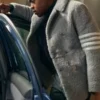 Tariq St Patrick Gray Shearling Coat Power Book II Ghost S03