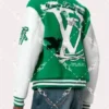 Men Louis Vuitton Green Varsity Jacket