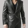 mens leather blazer jacket