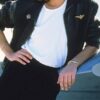 Kelly McGillis Top Gun Black Leather Jacket