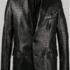 Mens Black Style Leather Blazer