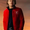 Orlando Bloom Red Jacket