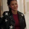 Sofia Wylie Star Black Leather Jacket