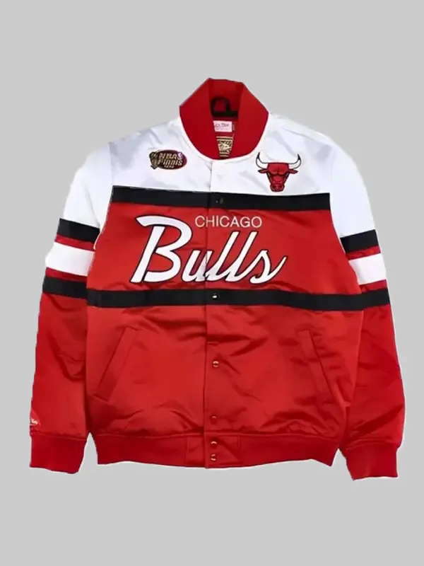 NBA Chicago Bulls Red & White Varsity Jacket