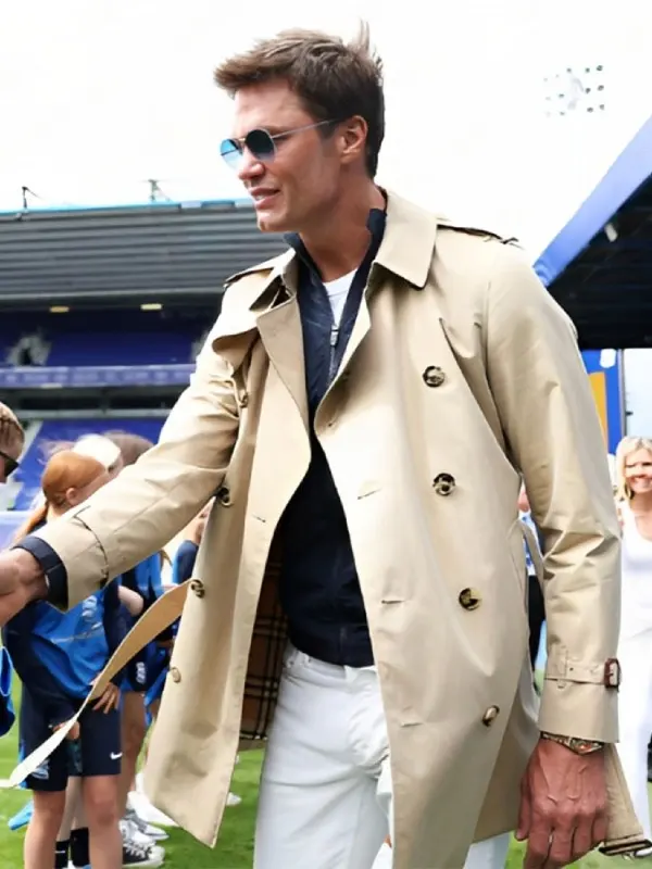 Tom Brady suede trench coat: the Super Bowl titan's off-duty look