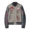 Off White Ac Milan Grey Varsity Jacket