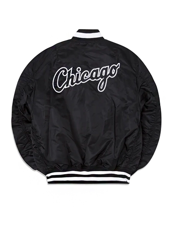 MLB Chicago White Sox Black and White Letterman Jacket - HJacket