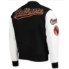 MLB Baltimore Orioles Black and White Full-Zip Varsity Jacket