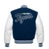 MLB Baseball Team Detroit Tigers Blue and White Letterman Varsity Jacket