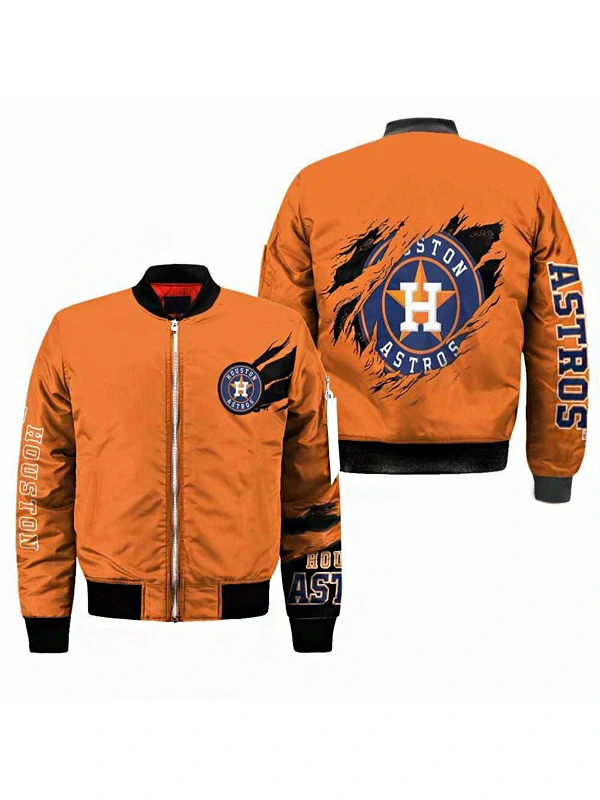 MLB Houston Astros Blue Orange Varsity Jacket