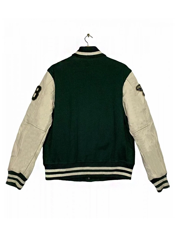 MLB Oakland Athletics Letterman Off White and Green Jacket