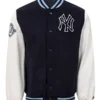 MLB Patch NY Yankees Blue Letterman Jacket