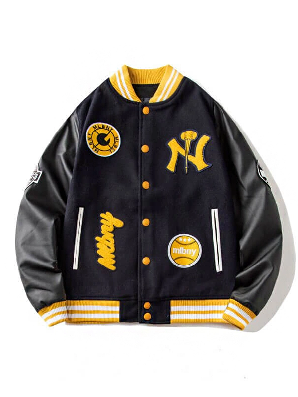 Women's Varsity Jacket Cropped Baseball Letterman Jacket - Temu