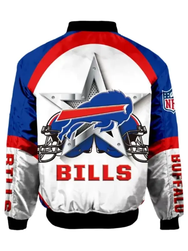 Benito Buffalo Bills NFL Satin Blue Varsity Jacket With Patches