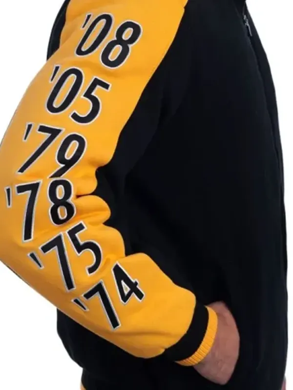 G-III Pittsburgh Steelers Black Full-Zip Lateral Track Jacket