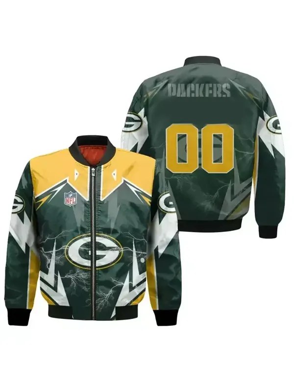 NFL Green Bay Packers Style 5 Logo Black And Brown Leather Jacket