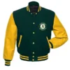 Oakland Athletics MLB Yellow and Green Varsity Jacket