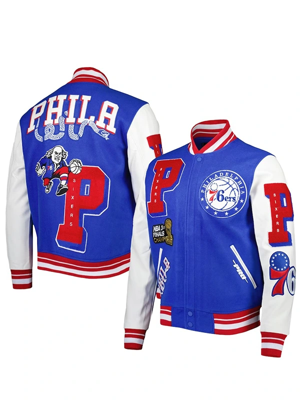 Philadelphia 76ers Varsity Full-Zip Blue Jacket