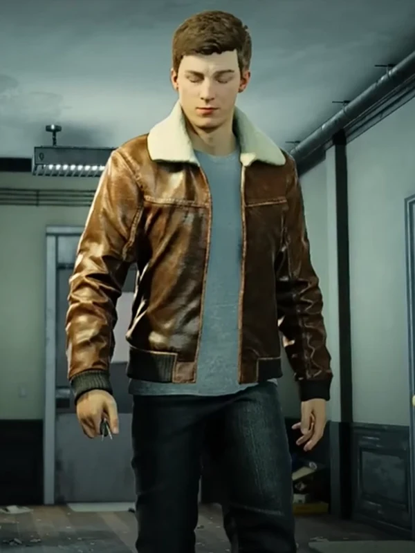 Spider-Man 2 Peter Parker Brown Leather Jacket