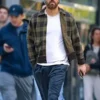 Ryan Reynolds Brown And Black Plaid Jacket