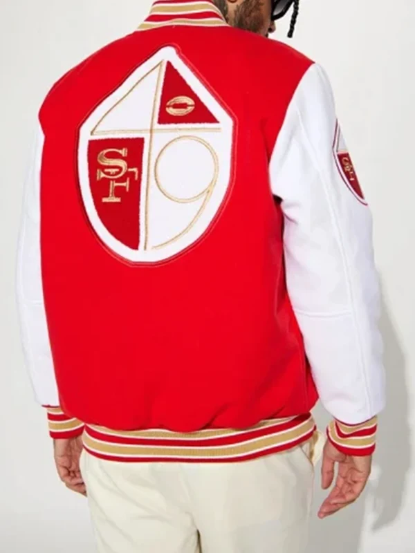 SAN FRANCISCO 49ERS CLASSIC WOOL VARSITY JACKET (BLACK/WHITE)