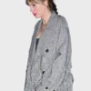 Taylor Swift Plaid Trench Gray Coat