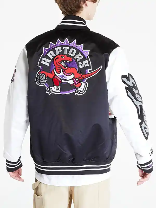 NBA Toronto Raptors Black & White Satin Jacket