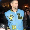 Novak Djokovic Lacoste Varsity Jacket Blue And Black