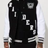 Oakland Raiders Black And White Varsity Jacket