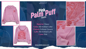 PINK PALM PUFF HOODIE