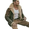 The Iron Claw Zac Efron Shearling Leather Jacket