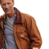 Aaron Eckhart The Bricklayer Brown Cotton Jacket