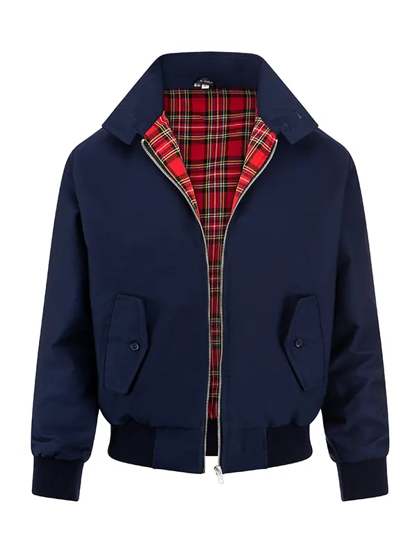 Classic Harrington Blue Cotton Bomber Jacket