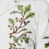 Saltburn 2023 Barry Keoghan Green Leaf Embroidered White Jacket