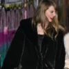 Taylor Swift 34th Birthday Black Faux Fur Coat