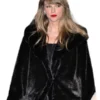 Taylor Swift 34th Birthday Bash Black Faux Fur Jacket