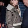 Taylor Swift Brown Shearling Leather Jacket