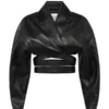 Beyoncé Alaïa Crossover Cropped Leather Jacket